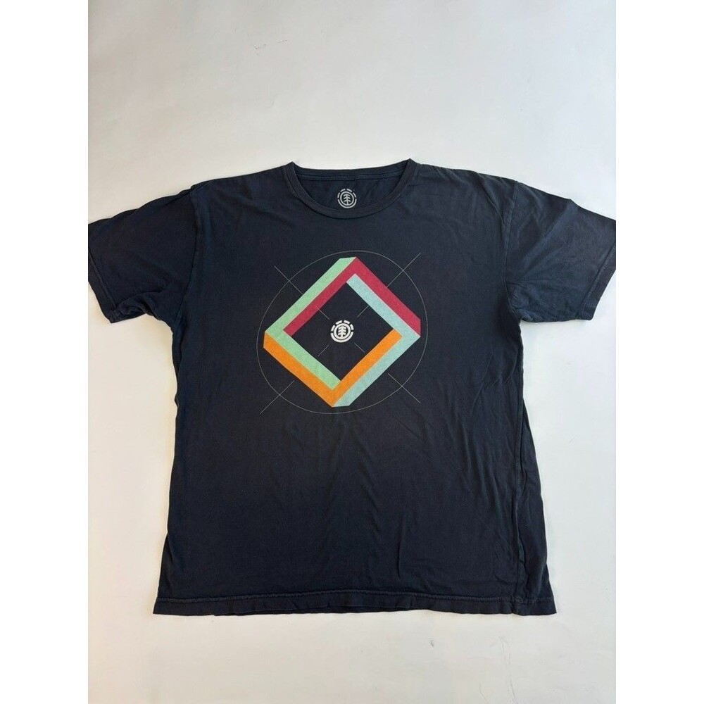 Element Mens T-Shirt XL Blue Skater Graphic Skateboard Retro Tee 2010's Classic
